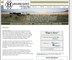 holdingranch.com: Holding Ranch - Beef, Chicken, Lamb & Pork, Montague, California
Beef, Chicken, Lamb & Pork grown on a family farm the old-fashioned way, slowly and without added hormones or antibiotics in Montague, California