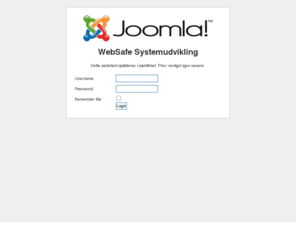 websafe.dk: WebSafe Systemudvikling
Joomla! - dynamisk portalløsning og content management system