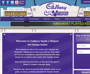 cadburythebiggame.com: Cadbury Spots v Stripes – London 2012 Official Treat Provider
Welcome to Cadbury Spots v Stripes - official treat provider of the London 2012 Olympic & Paralympic games. In the run up to the games we’re asking you to pick a side and join in..