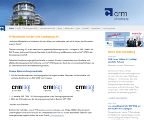 crm-consulting-ag.de: crm consulting AG - Einführung und Beratung rund um SAP CRM in der Versorgungswirtschaft.
Als SAP Partner ist die crm consulting AG einer der führenden Spezialisten für die Einführung und Beratung rund um SAP CRM in der Versorgungswirtschaft. 