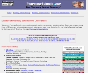 pharmacyschools.com: PharmacySchools.com - Directory of Schools of Pharmacy & Online Pharmacy Programs
Earn your pharmacy degree! Search PharmacySchools.com - the best list of .edu pharmacy school websites. Find top schools of pharmacy and online pharmacy degree programs.