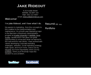 jakerideout.com: Jake Rideout -- Jake Rideout
