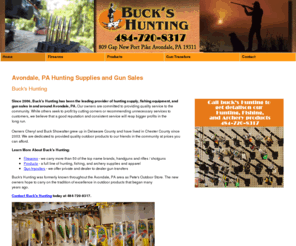 buckshunting.com: Hunting and Fishing Supplies Kennett Square, PA - Buck's Hunting
Since 2006, Buck's Hunting has been the leading provider of hunting supply, fishing equipment, and gun sales in and around Kennett Square, PA. Call 610-444-0482