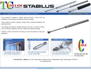 tcoleandson-stabilus.com: T Cole and Son - Stabilus - gas springs, hydraulic vibration dampers
T Cole and Son - partner of Stabilus in Ireland - distributors of gas springs and hydraulic vibration dampers