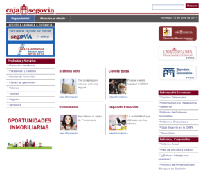 cajasegovia.com: Página Web de Caja Segovia - Tu Caja en Internet
Página web de la Caja de Ahorros y Monte de Piedad de Segovia.