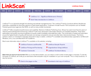 elsop.com: LinkScan is a link checker for websites & makes sitemaps
LinkScan Finds Broken Links and Creates SiteMaps