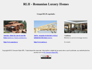 rlh.ro: RLH - Romanian Luxury Homes
Ansonia este o marca de case din lemn. Casele din lemn Ansonia sunt realizate din lemn lamelar incleiat. Pe site puteti gasi poze,detalii despre constructie, preturile practicate si datele de contact.