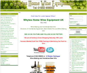 whyteshomewineequipment.com: Whytes Home Wine Equipment
Whytes Home Wine Equipment :  - BEERMAKING KITS & EQUIPMENT WINEMAKING KITS & EQUIPMENT About Us Beginner's Guide to Winemaking Beginner's Guide to Beermaking GRAPE WINE RECIPE (RED & WHITE) CIDER RECIPE THE EASY WAY Mashing/Extract Beer Recipes Gifts For The Homebrewer ELDERBERRY WINE RECIPE Make Your Own SLOE GIN April's Special Offers Apple & Pear Cider Kits Lager, Pils & Blonde Beer Kits Bitter, IPA & Mild Beer Kits Ales, Stout, Porter Beer Kits BLACKBERRY WINE RECIPE APPLE WINE Recipe ELDERFLOWER WINE RECIPE PLUM WINE RECIPE LINKS 'HOW TO' VIDEOS ecommerce, open source, shop, online shopping