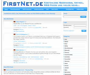 firstnet.de: Artikelverzeichnis, kostenlose Artikel, RSS-Feed - Firstnet.de
Speichern Sie Ihr hier Ihre Favariten und Social Bookmarks ab. Ohne Backlinkpflicht. Veroeffentlichen Sie Ihren Artikel oder Bericht. Sagen Sie was Sie schon immer sagen wollten. Alles kostenlos und ohne Werbung!