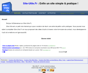 site-utile.fr: Site-Utile.Fr : Site Utile & Site Pratique
Site-Utile.Fr est un site internet permettant l'accès à de nombreux petits outils pratiques en ligne