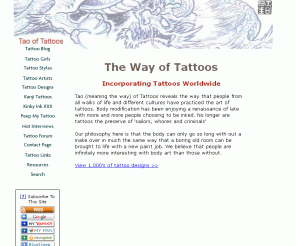 tao-of-tattoos.com: Tao of Tattoos
Tattoos from traditional to modern. Lots of tattoo pictures. New tattoo designs and picture galleries updated regularly.