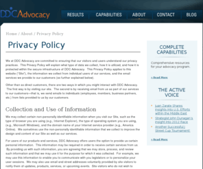 ddccommunications.org: Privacy Policy
DDC Advocacy is a full-service issue advocacy firm that offers complete program strategy, development, and execution services to corporate, association, and non-profit clients.