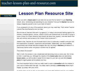 teacher-lesson-plan-and-resource.com: Teacher Lesson Plan and Resource...Because Your Teaching Time Is Valuable!
Need a lesson plan or other teacher resource to make your teaching come alive and make it fun for your children and you? Then read on...