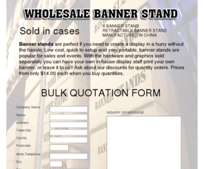 wholesalebannerstand.com: wholesaleBannerStand.com USA Distribution, X Banner Stand, China X Banner Stand manufacturer - x  Banner Stand China, Chinese Banner Stand importer
WholesaleBannerStand.com USA Distribution, X Banner Stand, China X Banner Stand manufacturer - x  Banner Stand China, Chinese Banner Stand importer, China X Banner Stand suppliers, companies, X Banner Stand exporters, Chinese manufacturers, Chinese factories, manufacturing companies.