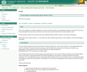 feins.org: TU Chemnitz: Fak. f. Mathematik: Professur Mathematik in I...
Technische Universität Chemnitz, TU Chemnitz, Fak. f. Mathematik: Professur Mathematik in Industrie und Technik: Rene Schneider