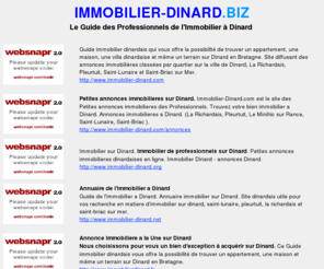 immobilier-dinard.biz: Guide des Professionnels de l'Immobilier à dinard
Guide des Agences immobilieres sur Dinard. Site internet presentant des agences immobilières sur Dinard et la cote d'emeraude. Guide des Professionnels de l'Immobilier à dinard.