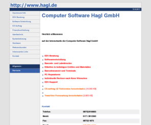 hagl.de: Computer Software Hagl GmbH
EDV-Beratung, Software-Entwicklung