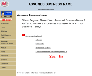 assumedbusinessname.com: Assumed Business Name
Assumed Business Name filing, registration, getting an Assumed Business Name Online