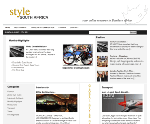 stylesouthafrica.com: Style South Africa
Displaying the top styles and designs from Southern Africa and around the world. Including restaurants, travel destinations, hotels, and adventure holidays