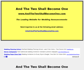 andthetwoshallbecomeone.com: And The Two Shall Become One
And The Two Shall Become One