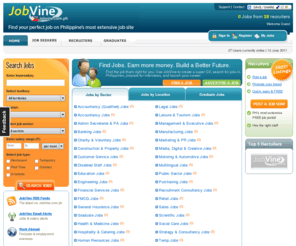 jobvine.com.ph: Jobs in Philippines | Job Search & Careers - JobVine.com.ph
JobVine offers 1000's of jobs in Philippines through its job search and jobs board. Send your CV to top recruitment agencies & employers. Careers for you.