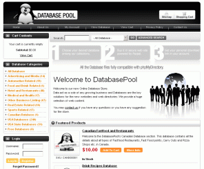 databasepool.com: DatabasePool | Business Listings | Yellow pages Database
DatabasePool, Online database store offers huge selection of fresh database content.
We are aimed to offer professional services for information and content at very affordable price.