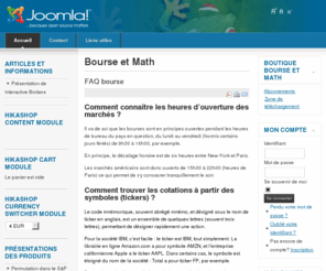 bourse-et-math.com: Bourse et math - Boutique en ligne
Site d’investissement en bourse, où les conseils sont uniquement basés sur l’étude statistique et mathématique des cours. - Boutique en ligne