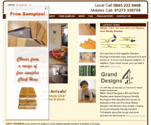 simplybamboo.co.uk: Simply Bamboo On-line Store
SIMPLYBAMBOO - leading importer and distributor of environmentally friendly bamboo flooring, bamboo floor, bamboo worktops, bamboo wood flooring, bamboo wood floors and  products harvested from forests monitored by the Chinese Department of Forestry.