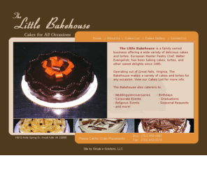 littlebakehouse.com: Little Bakehouse Bakery Cakes for Weddings and Birthdays
Cakes and tortes for all occasions