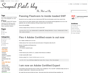 swapnilpatil.com: Swapnil Patil's blog
Swapnil Patil&#39;s Blog Flex, Flash and PHP