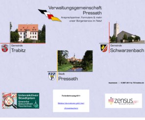 pressath.de: Startseite
Informationen rund um die Verwaltungsgemeinschaft Pressath, Stadt Pressath, Gemeinde Schwarzenbach, Gemeinde Trabitz