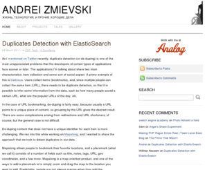 zmievski.com: Andrei Zmievski » Life, technology, and other good things
Life, technology, and other good things