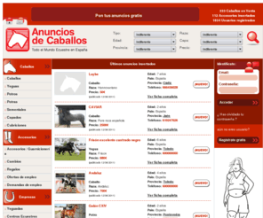 anunciosdecaballos.net: Venta de Caballos, Potros, Yeguas y Accesorios -Anuncios de Caballos
Caballos:  : Portal de anuncios de venta de caballos, potros, yeguas y accesorios de caballos en venta y directorio de empresas hípicas.