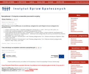 specjalizacje.pl: Specjalizacje I i II stopnia w zawodzie pracownik socjalny
Specjalizacja I i II stopnia w zawodzie pracownik socjalny