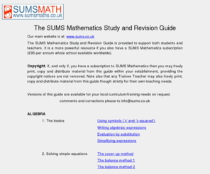 sumsusa.com: The SUMS Mathematics Study and Revision Guide
