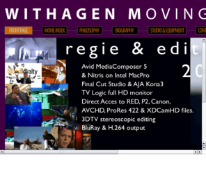 withagen.com: Withagen Moving Media
Withagen Moving Media is working for all companies. Total design of multimedia, for directing and editing video, DVD and other moving media. Specialist in encoding Quicktime Sorenson 3 VBR compression.