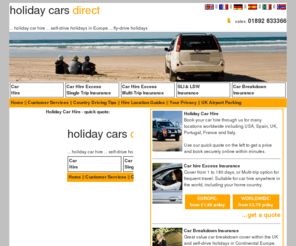 californiaherewe.com: Car hire, excess insurance and breakdown cover with Holiday Cars Direct
Car hire with Holiday Cars Direct - car hire in over 40 countries, including USA, Spain, UK and throughout Europe. Online instant quote and purchasing with special offers.