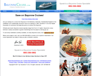 bayonnecruise.com: Bayonne Cruises, Bayonne Cruise, Cruise Bayonne, Cruises From Bayonne, Cruise From Bayonne
Bayonne Cruises at discounts up to 75%. Vacations To Go is your source for bayonne cruise, cruise bayonne, cruises from bayonne and cruise leaving bayonne.
