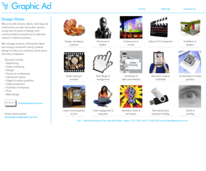 graphic-ad.com: Welcome to Graphic Ad
Graphic-Ad Design is a leading Graphic design studio based in Leeds. We are a highly creative studio and provide a professional service which includes Graphic design, web design, exhibitions, video, digital print and much, much more.