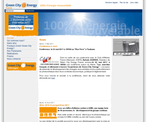 greencity-energy.fr: News
"100% d´énergie renouvelable - Production d´énergie électrique et de chaleur à partir de sources renouvelables associé à des placements écologiques dans les domaines du photovoltaique, de l´éolien, du biogaz et du solaire thermique.