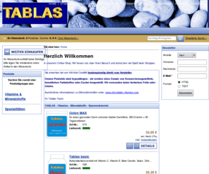 tablas-vitamine.com: Herzlich Willkommen - Tablas LTD
Vitamine, Mirealstoffe und Spurenelemente direkt vom Hersteller