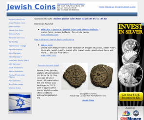 jewishcoins.net: Jewish Coins- Hasmonean, Herodian, Roman Procurators, Jewish War Coins, Bar Kochba Coins
On line resource for Jewish Coins and Ancient Jewish Coins