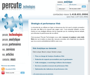 percutetechnologies.com: Percute Technologies Inc. - Web Analytique, mesure d'audience Web, services-conseil en affaires électroniques
