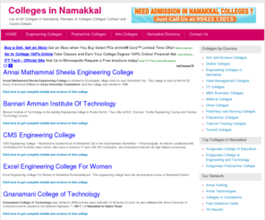 collegesinnamakkal.com: Colleges in Namakkal District : Engg Colleges, MBA Colleges, Polytechnic, ...
Get list of Colleges in Namakkal District. Also Best Top Colleges in namakkal with complete details about the colleges and also reviews of the colleges in Namakkal city and Namakkal District