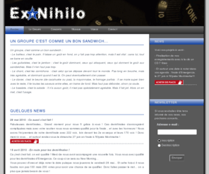 exnihilo-web.com: Ex-Nihilo :: Site officiel du groupe
Ex-Nihilo est un groupe parisien aux influences varies : pop, rock, chanson franaise... Venez dcouvrir sur son site, toute l'actu du groupe, sa bio, sa musique, des photos, ses prochains concerts…