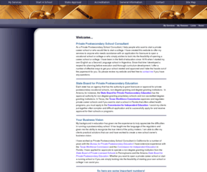 dpinnell.com: Private Postsecondary School Consultant
Assistance with State and Federal Applications and Licensure.