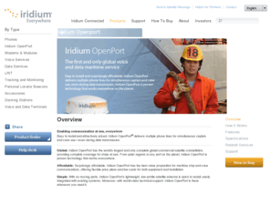 opnport.com: Iridium | Products | Iridium OpenPort
Iridium OpenPort is the world's first and only global voice and data service engineered for the maritime market.  Communicate at sea, everywhere.
