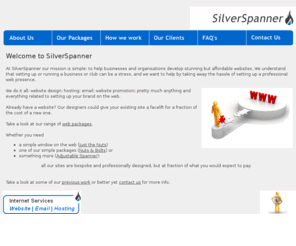 silverspanner.com: website | email | hosting : SilverSpanner
web design, web hosting and email, web optimisation, silvespanner do it all, with a range of packages, bespoke and professionally designed, domain name registration,Aberdeenshire, UK