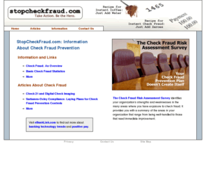 stopcheckfraud.com: Stop Check Fraud - Check Fraud Prevention Website
Stop check fraud. Find out how. Articles and links to websites about check fraud.