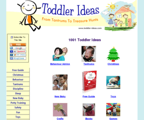 toddler-ideas.com: Toddler Ideas: Your Parenting Survival Kit!
1001 toddler ideas   - for everything from tantrums to treasure hunts: discipline, potty training, crafts, toys, parties, funny stuff and more.